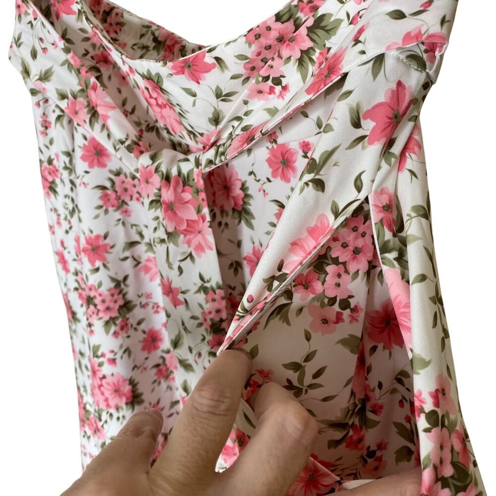 Floral Midi Skirt XL Cottagecore Coquette Tie Waist Boho Vintage Style - Picture 8 of 10